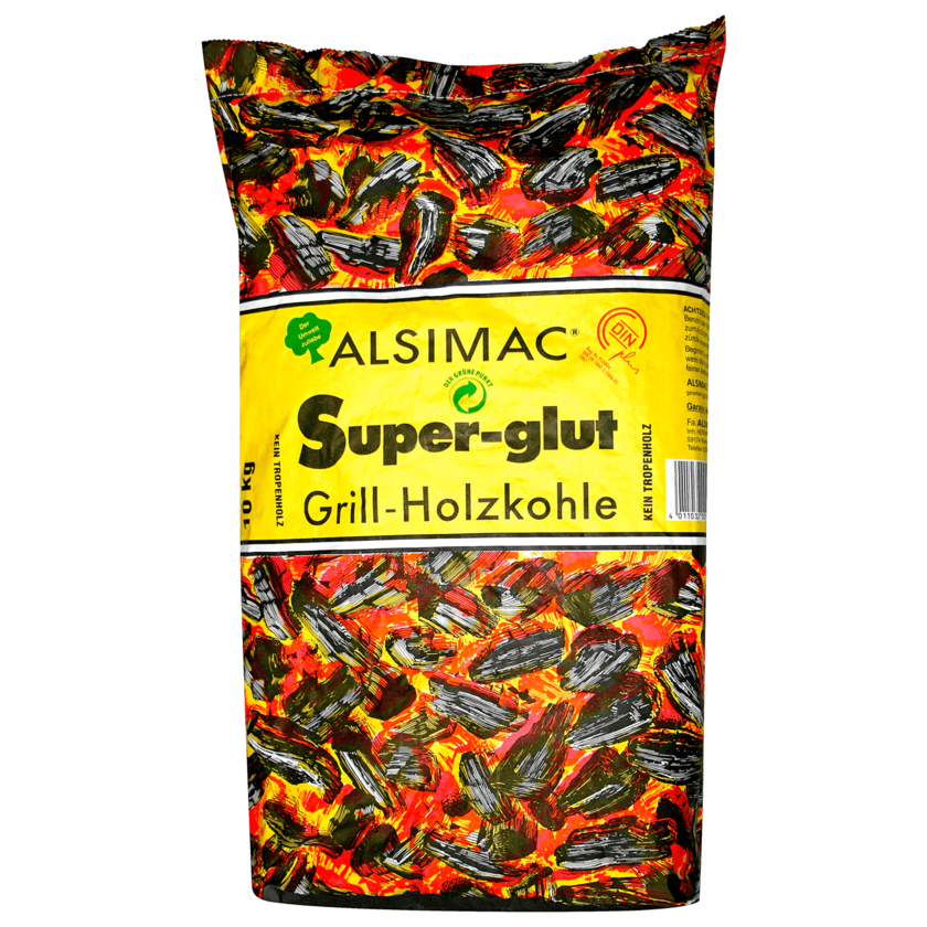 Alsimac Super-Glut Grill-Holzkohle 10kg